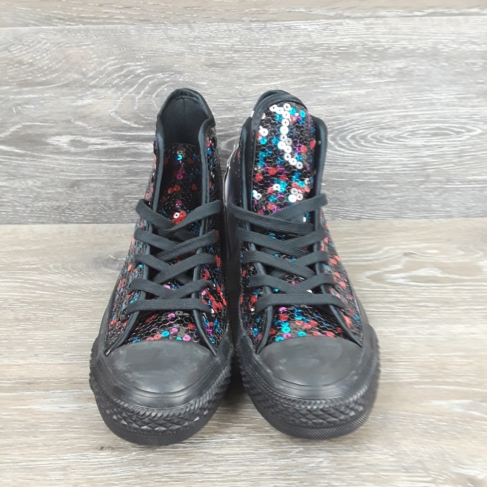 Women's Converse Ctas Sequins Black Blue Cheery - Picture 4 of 6